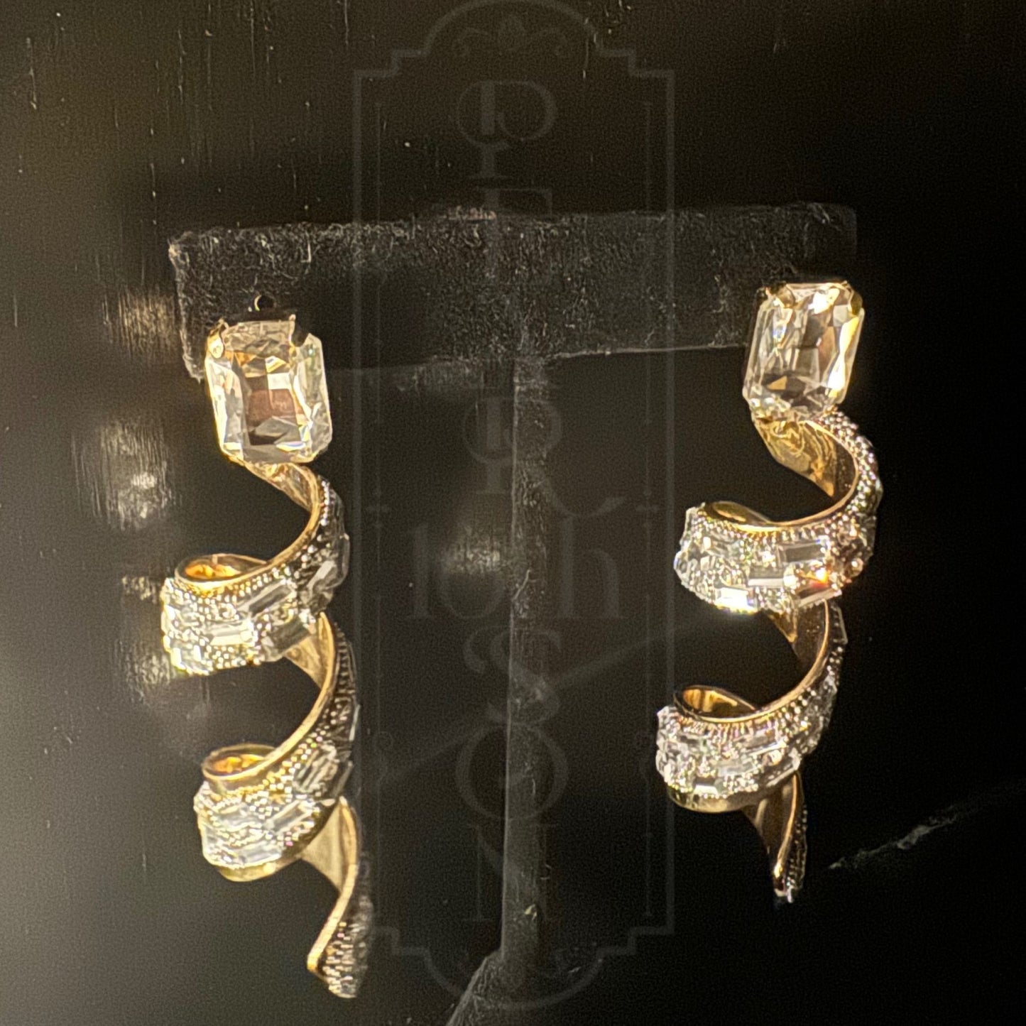 Crystal Spiral Earrings