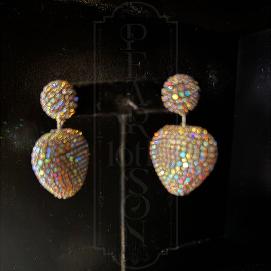 Sequined Heart Earrings