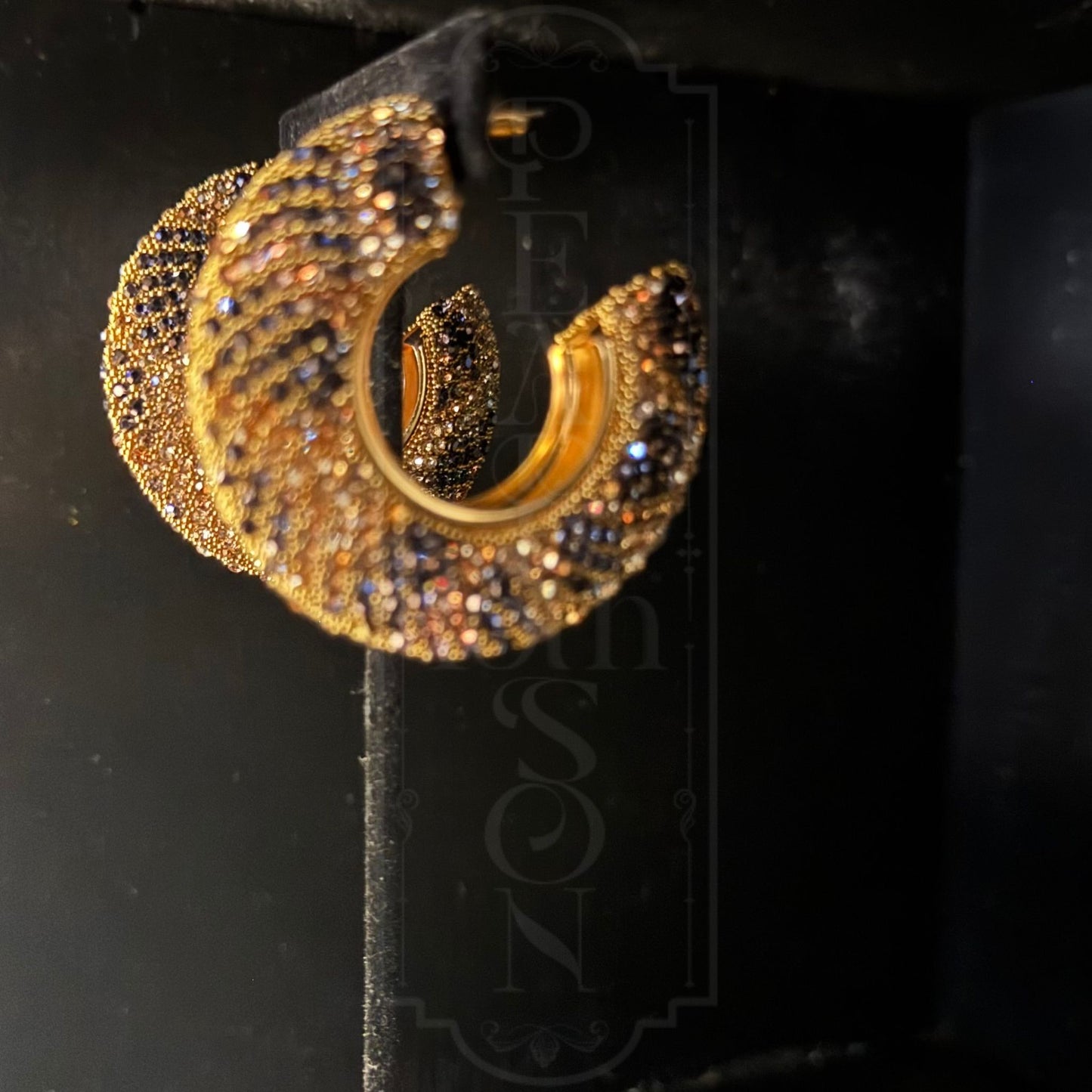 Sequined Gold Hoops